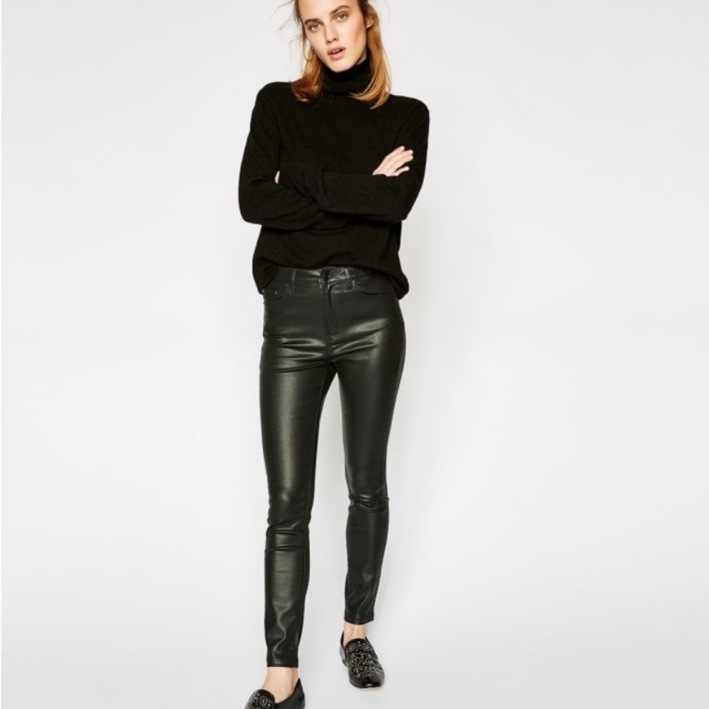 Black wax ankle jeans